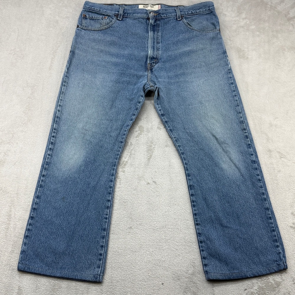 Levi's 517 Boot Cut Jeans Men 40x30 40x27 HEMMED Blue Med Wash Denim Ranchwear